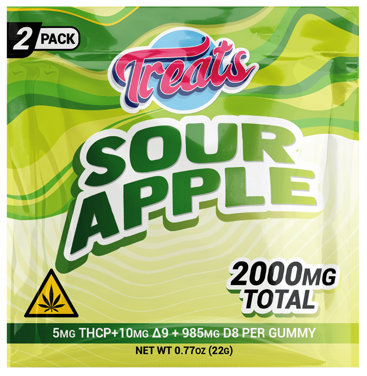 Treats Sour Apple 2000mg 2 Pack Gravity Box