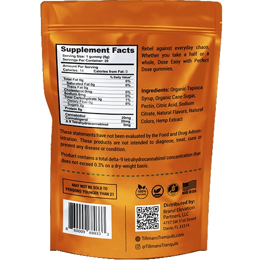 pineapple boost gummies tillmans tranquils back label