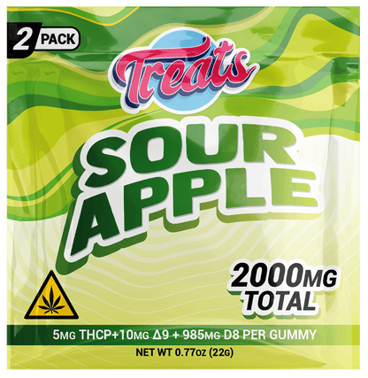 Treats Sour Apple 2000mg 2 Pack Gravity Box