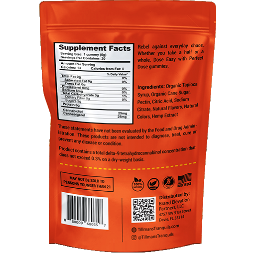 Orange Relief CBD:CBG Perfect Dose Gummies (No THC)