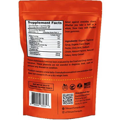 Orange Relief CBD:CBG Perfect Dose Gummies (No THC)