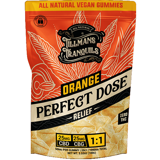 Orange Relief CBD:CBG Perfect Dose Gummies (No THC)